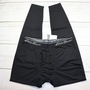 Eddie Bauer Base Layer Pant Size Large Black Merino Wool-Blend Stretch Midweight